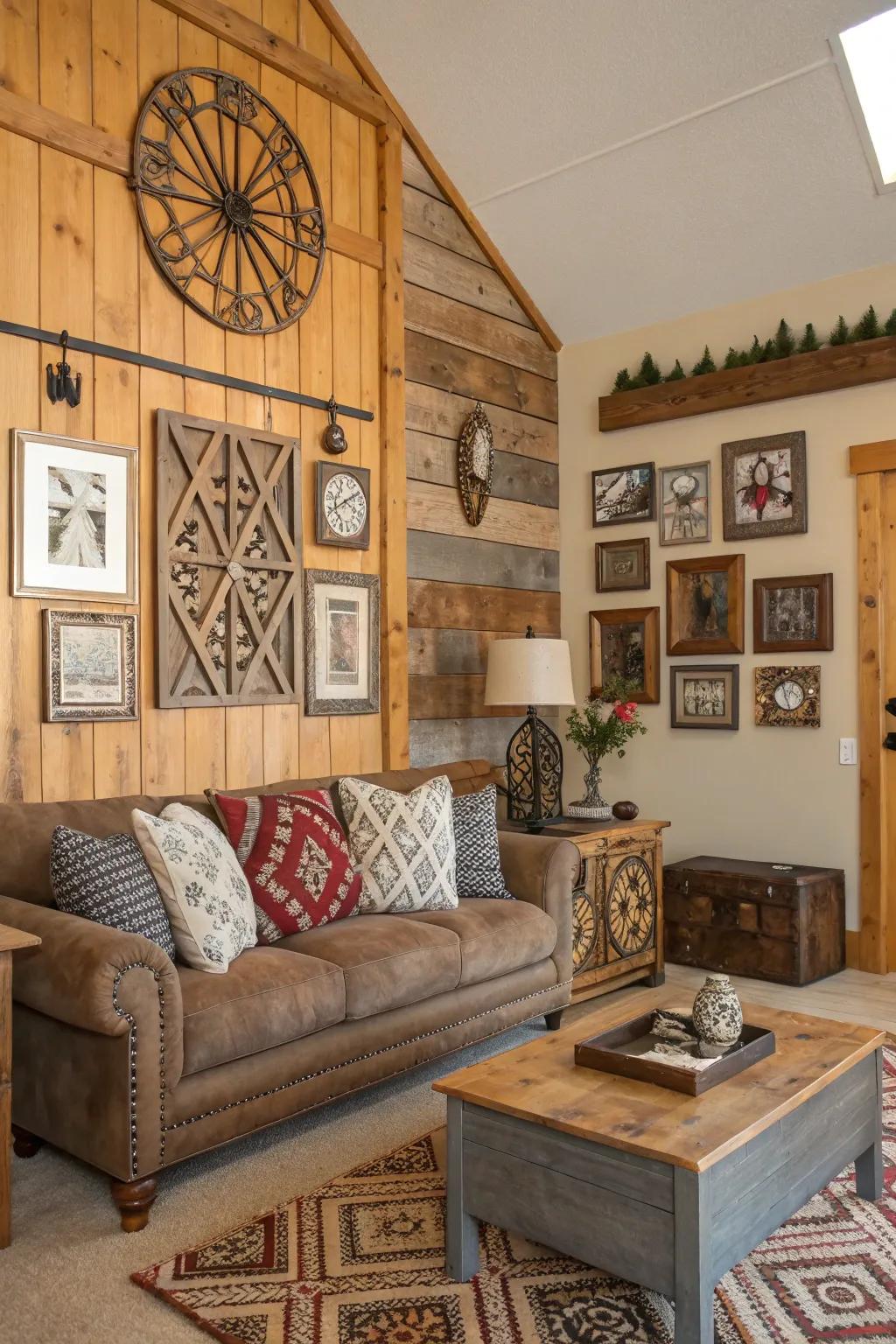 Country house aesthetic with a hint of nature in a wall collage.