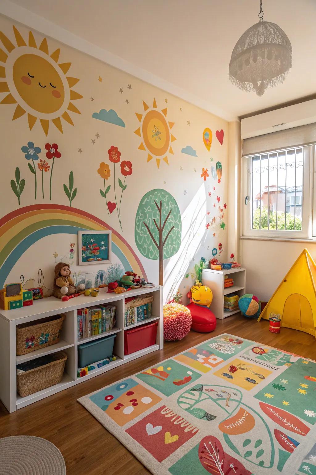 DIY murals turn walls into magical, imaginative spaces.