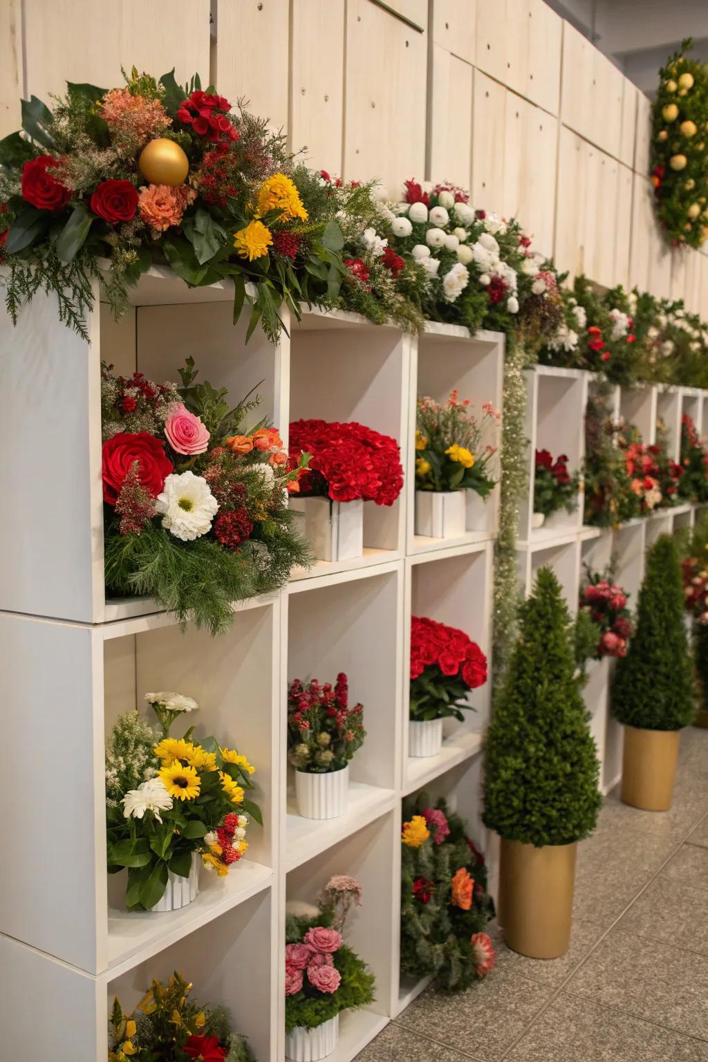 Maintain a revitalized interior using seasonal cube exhibits.