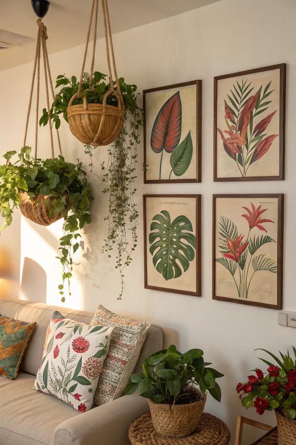 Botanical elements instill a sense of vibrancy into your decor.