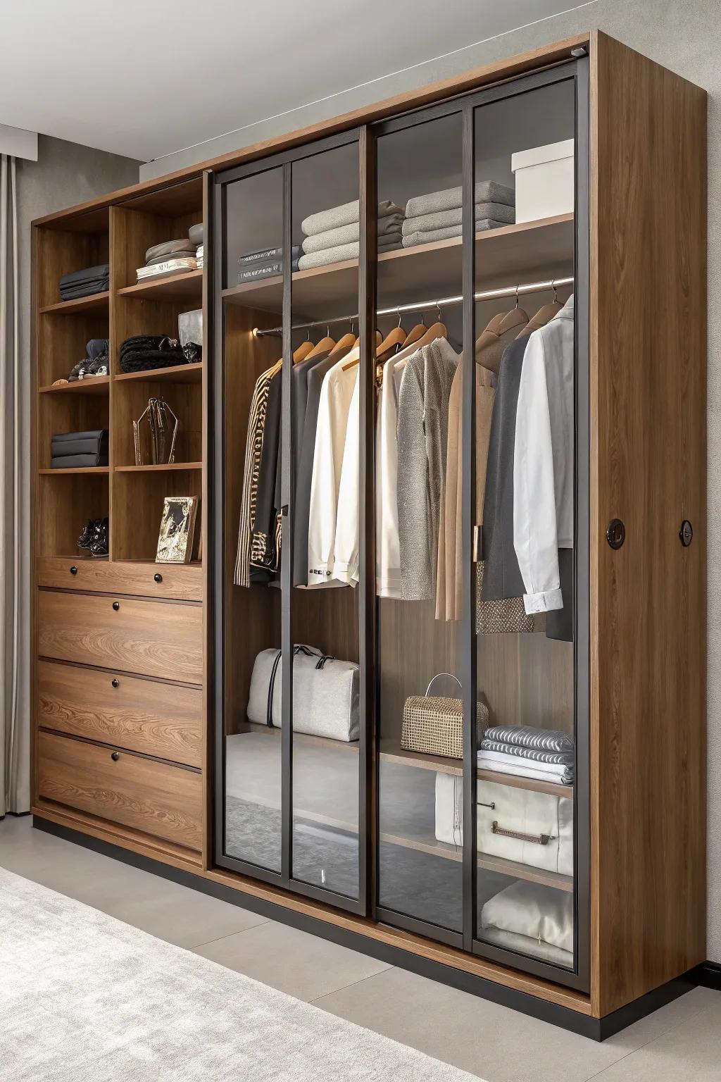 A closet showcasing a composite of resources for an up-to-date appearance.