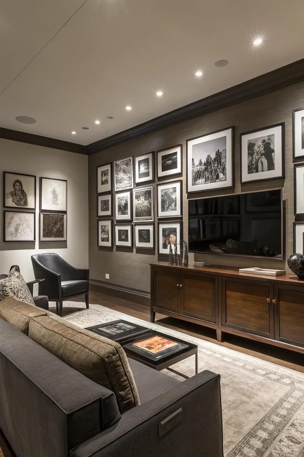 Monochrome art can add a sophisticated touch to your decor.