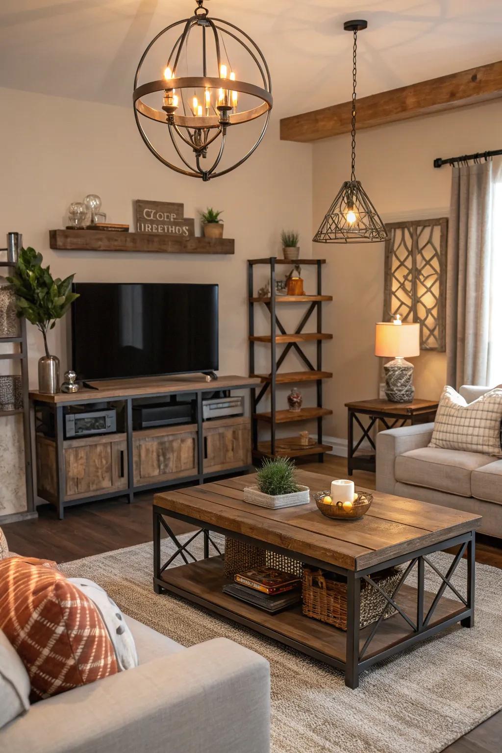 Metal details highlight the modern side of the design.