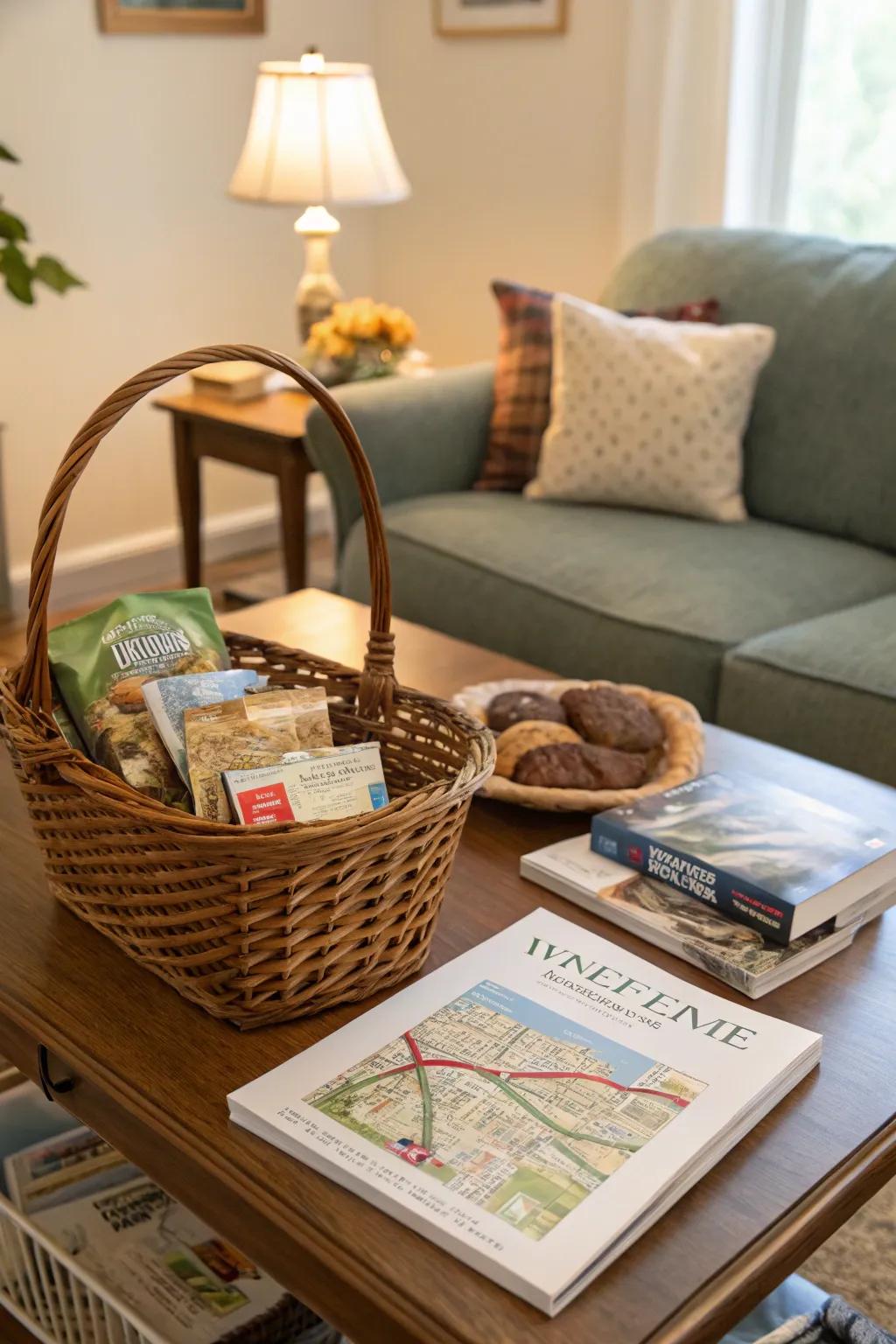 A local area guide assists visitors in exploring their surroundings with ease.