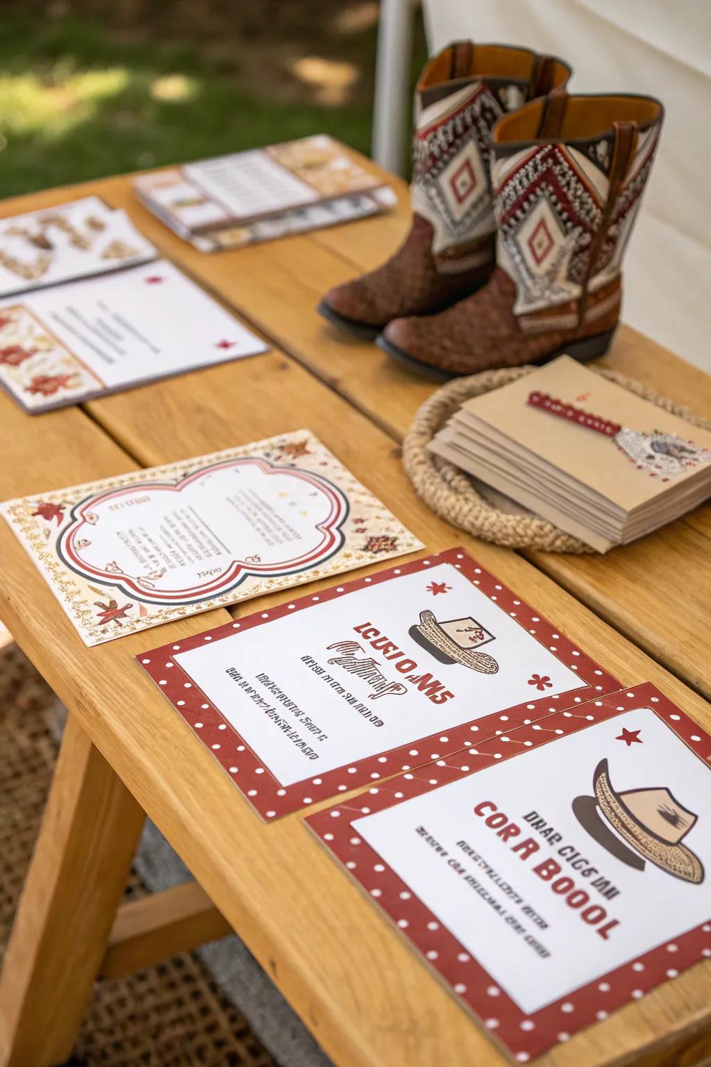 Western-themed notifiers set the tone for a vibrant celebration.