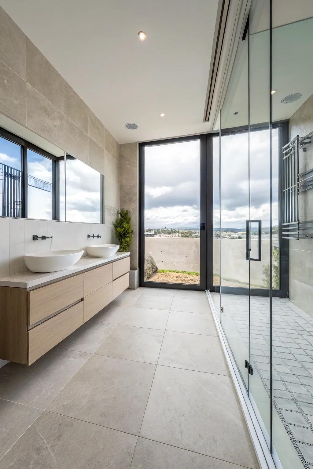 Vast-format tiles fashion an open and consistent environment.