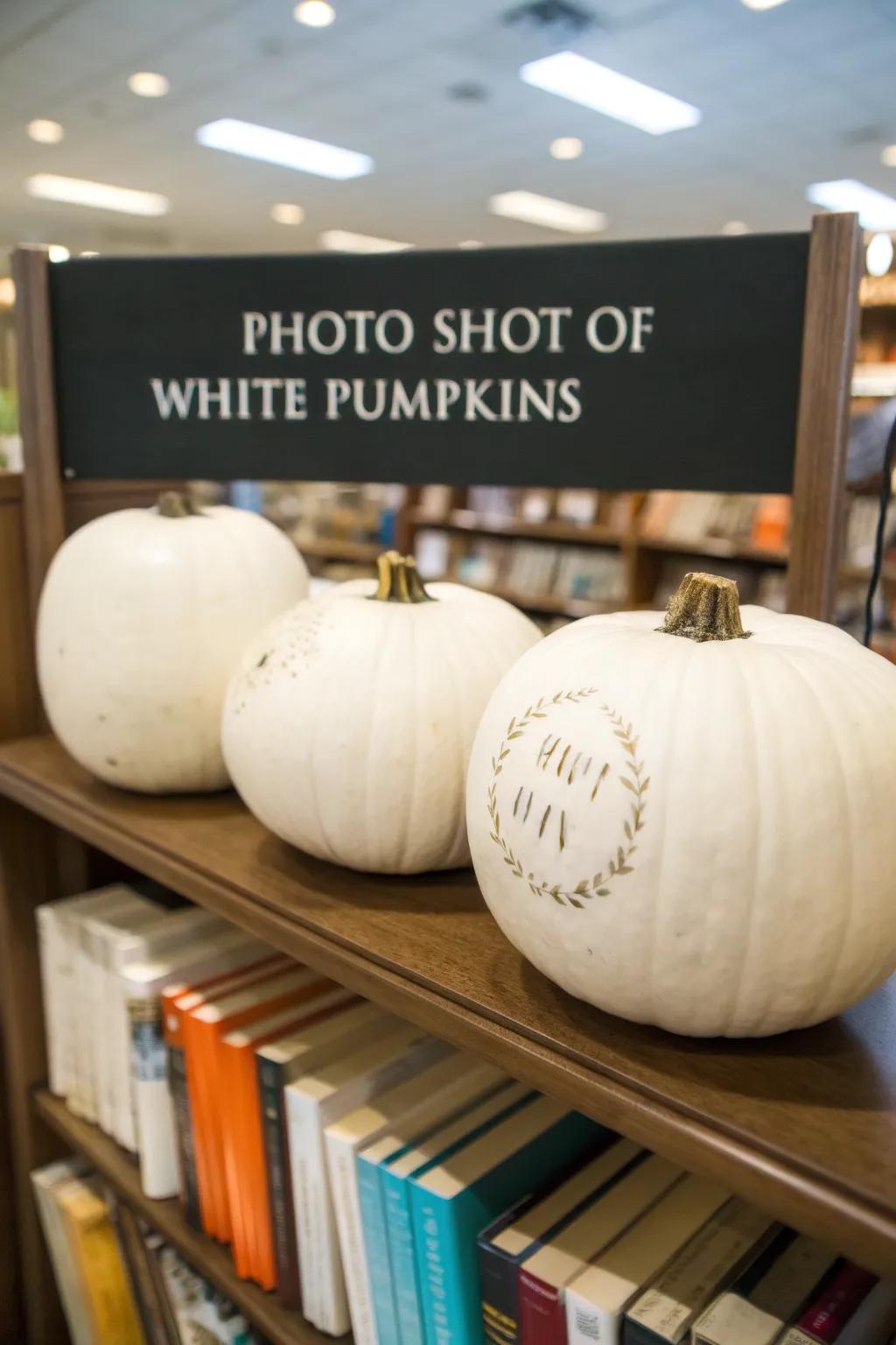 Pumpkins decorated with penmanship for a personal sentiment.