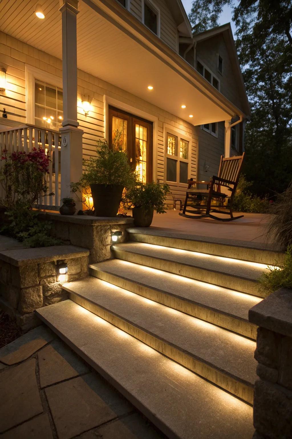 Lights enhance security and set the mood.