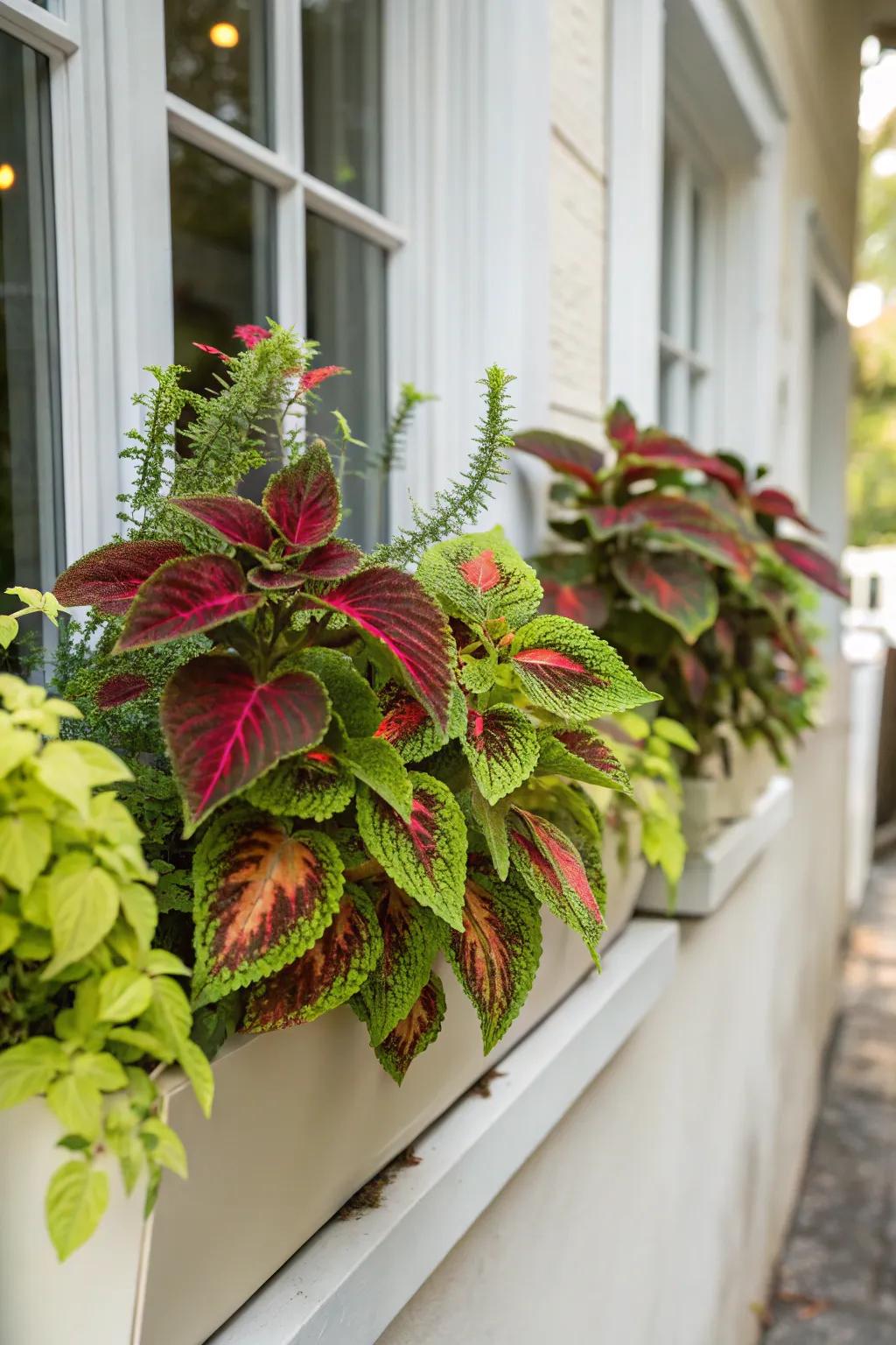 An exotic dash with vibrant painted nettle plants.