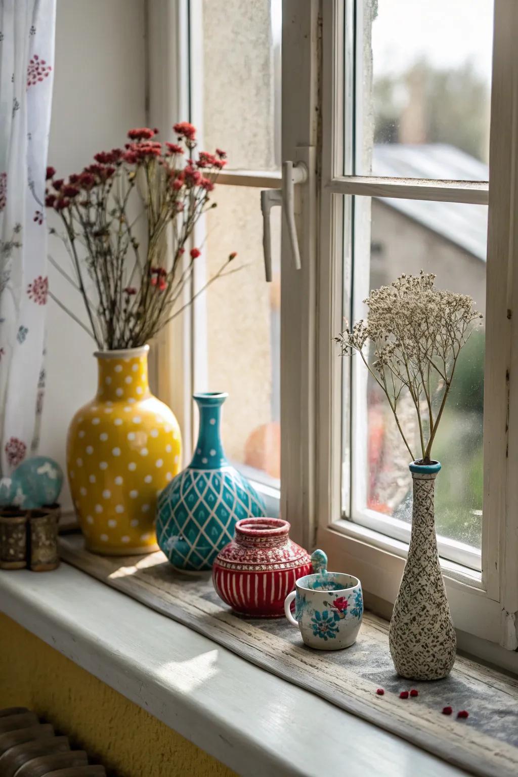 Impart character to your windows with stylish trinkets.