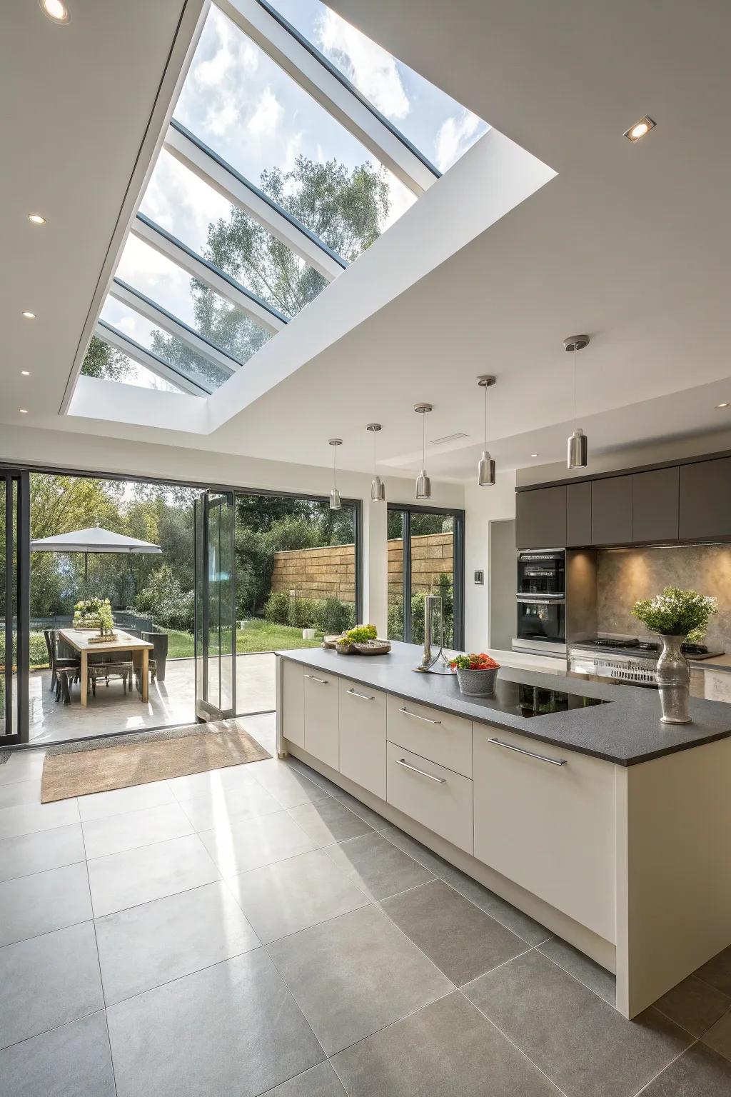 Roof lights stream abundant brightness into any space.