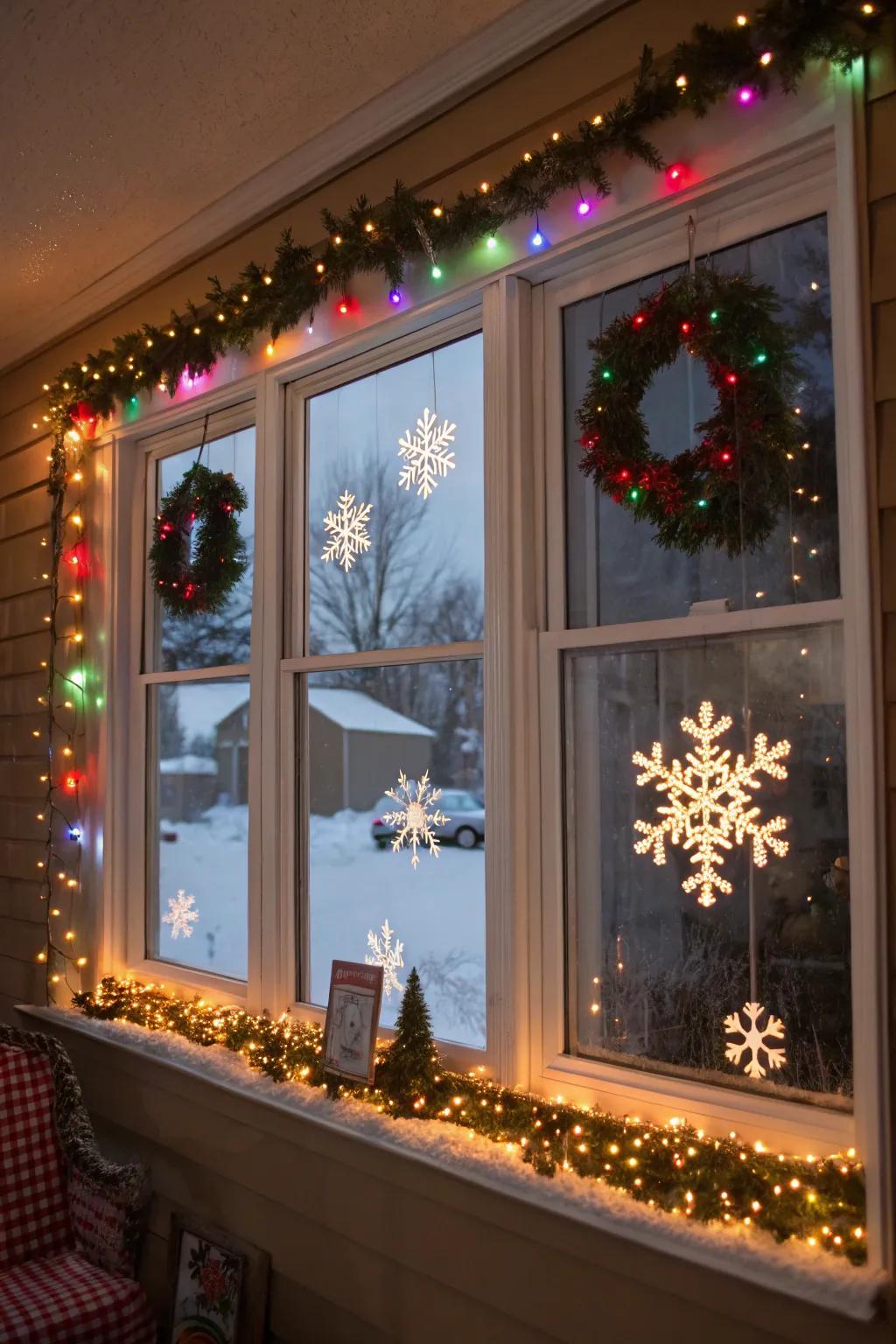 A festive window display that brings holiday cheer to your home.