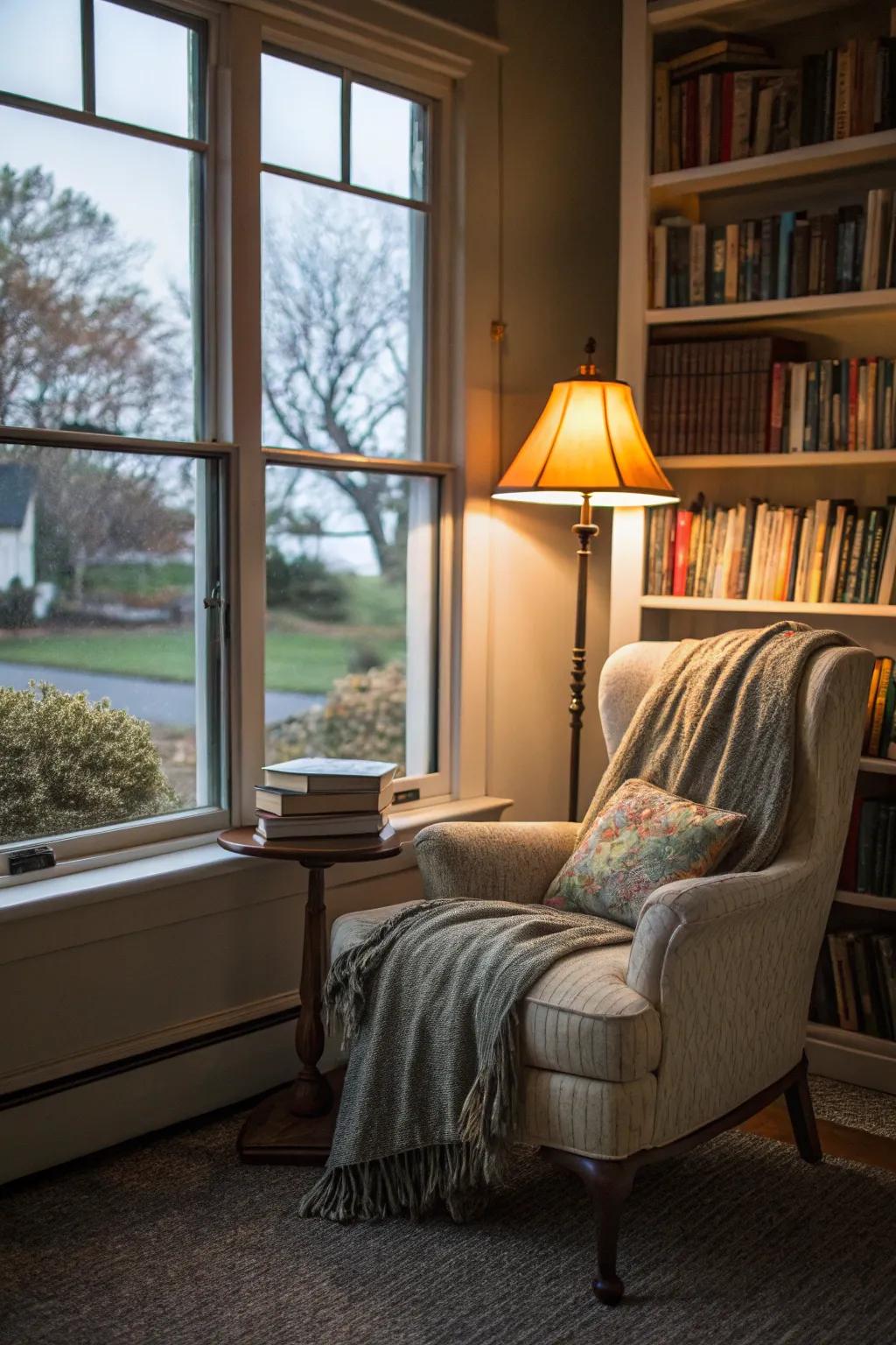 Create a relaxing space for reading and chilling.