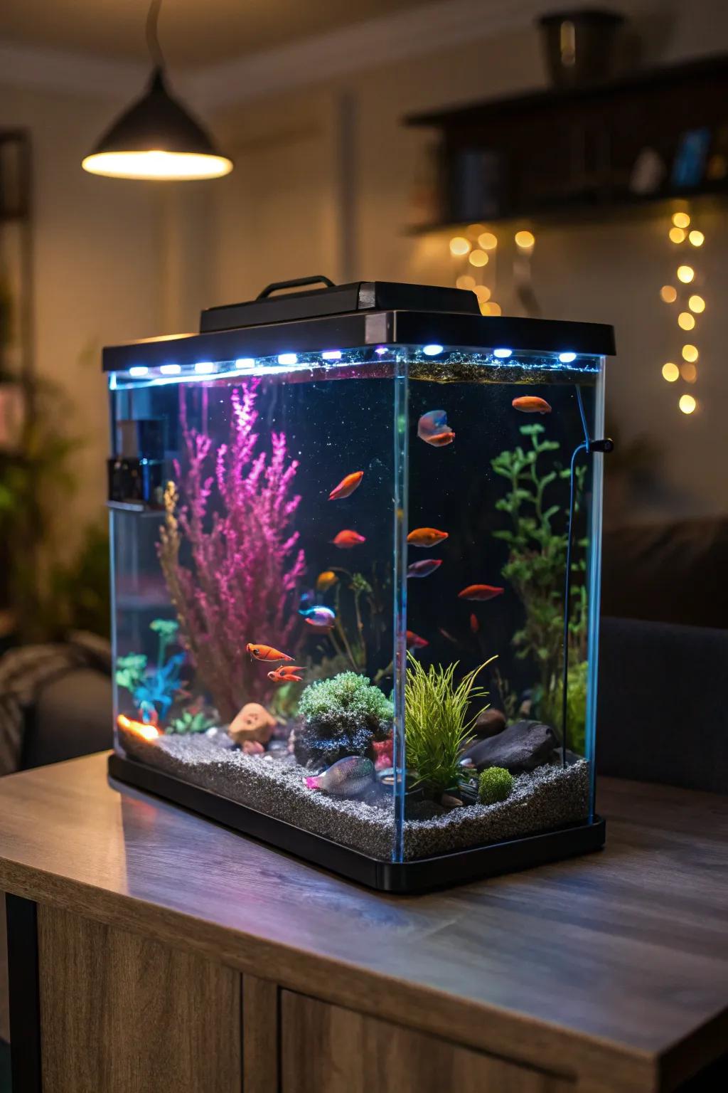 Lighting techniques can metamorphose your tank into an enchanting spectacle.