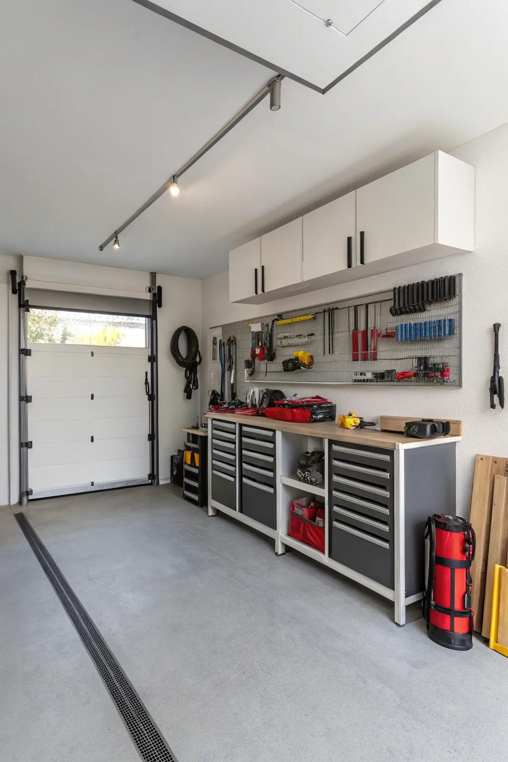 Simple design keeps your garage sleek and clutter-free.
