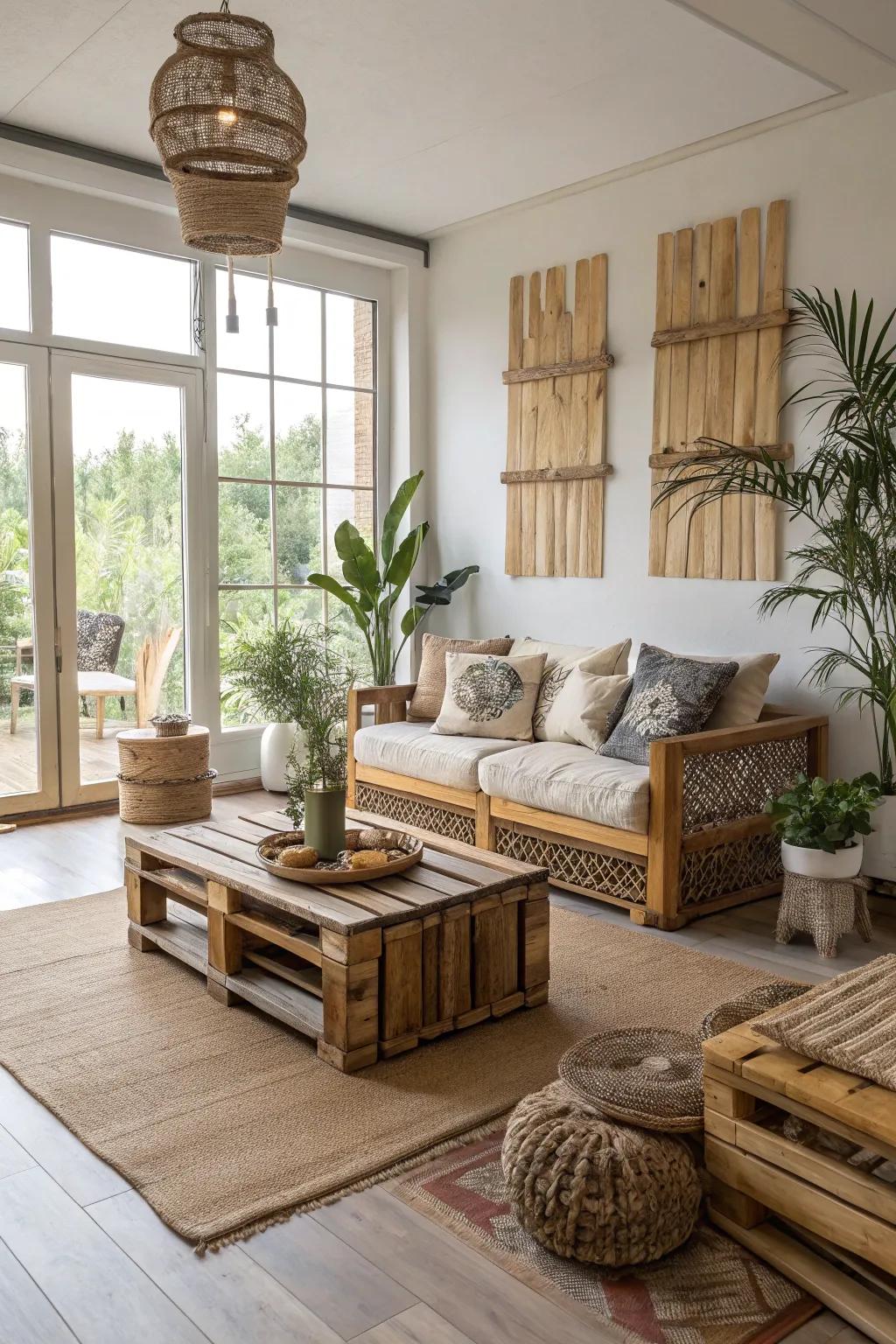 Eco-friendly materials add style and promote sustainability.