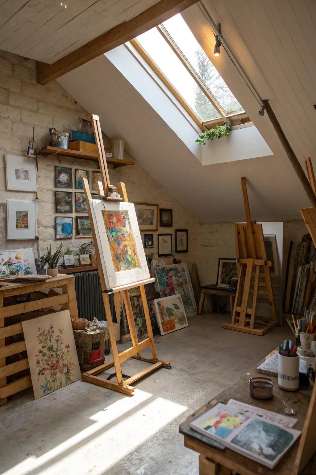 Unleash your creative potential in a designated basement studio.
