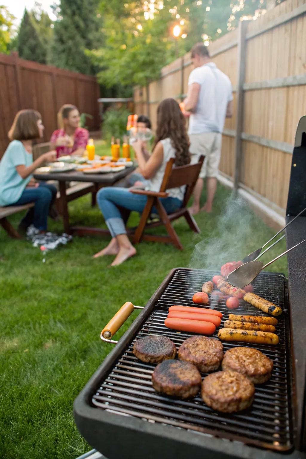 A backyard cookout ideal for a summer birthday event.