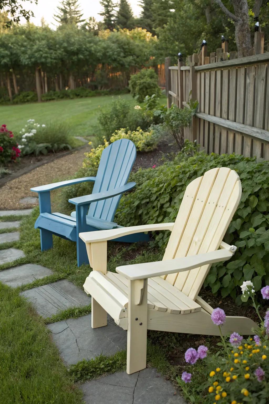 Two-tone chairs for a trendy style.