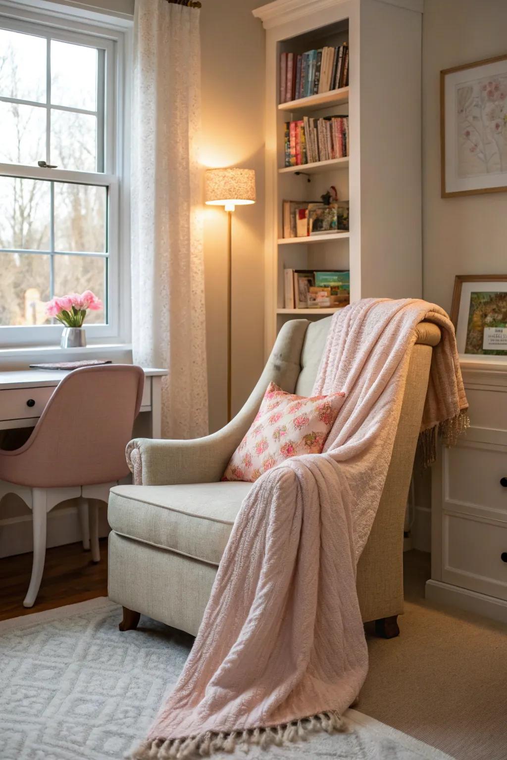 A snug corner encouraging serenity and ease.