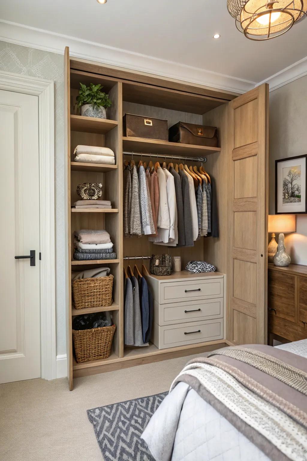 Built-in wardrobes make efficient use of every available inch.