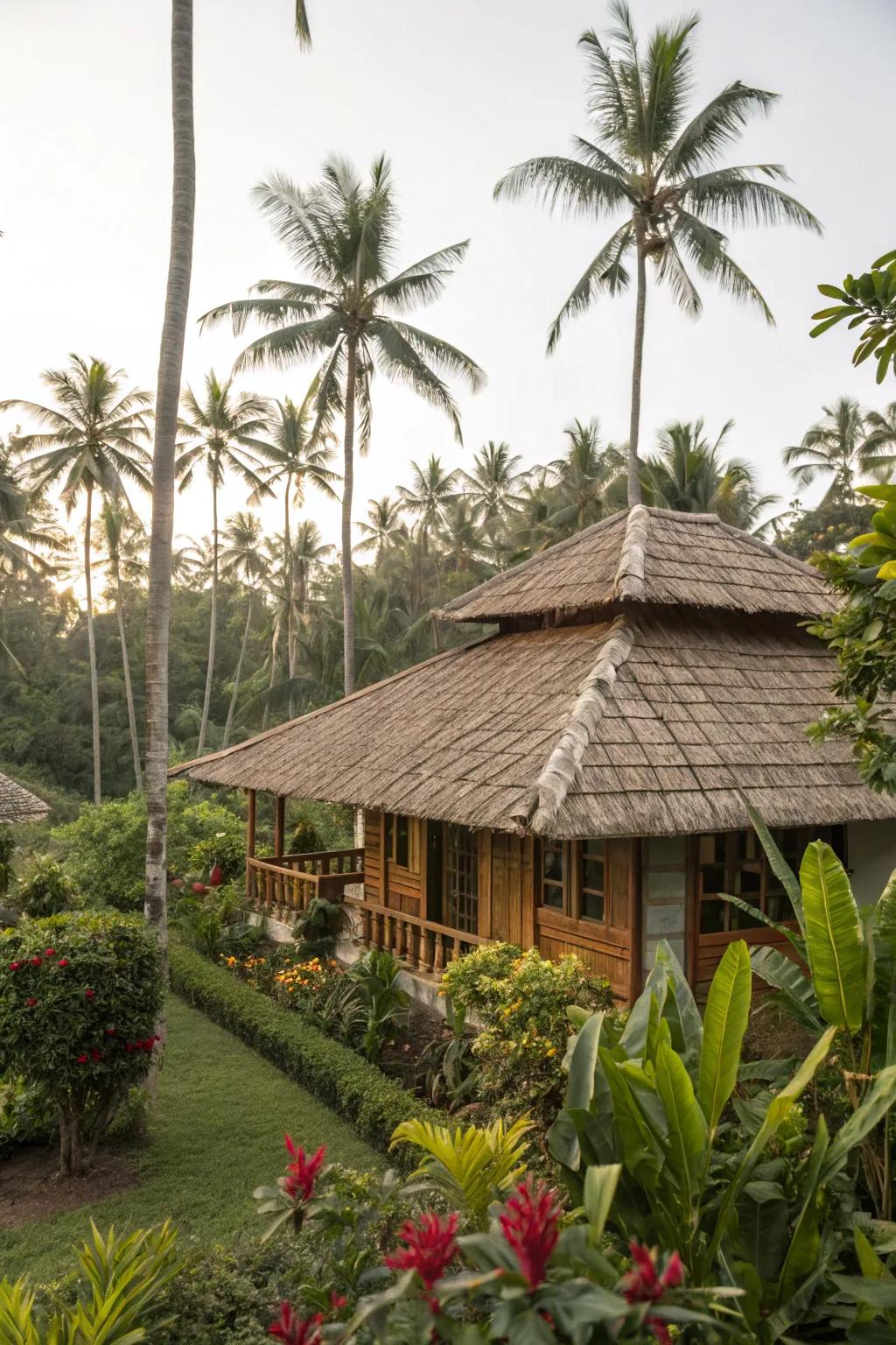 Bamboo canopies are a sustainable choice for tropical areas.