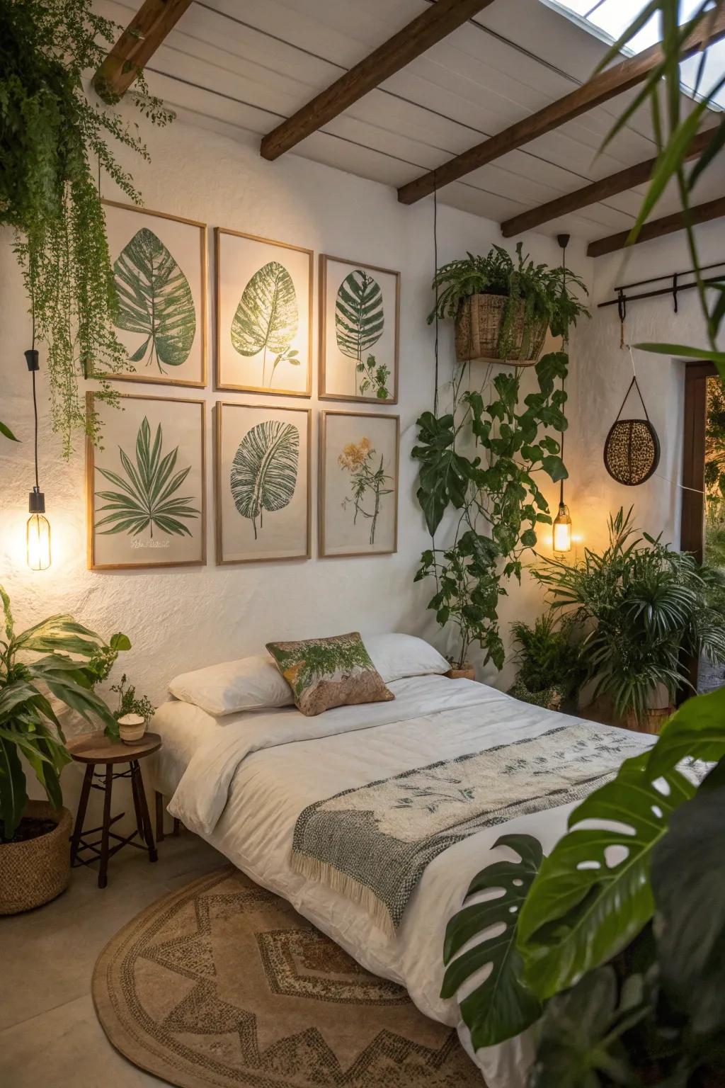 Nature-inspired art provides peace and freshness.