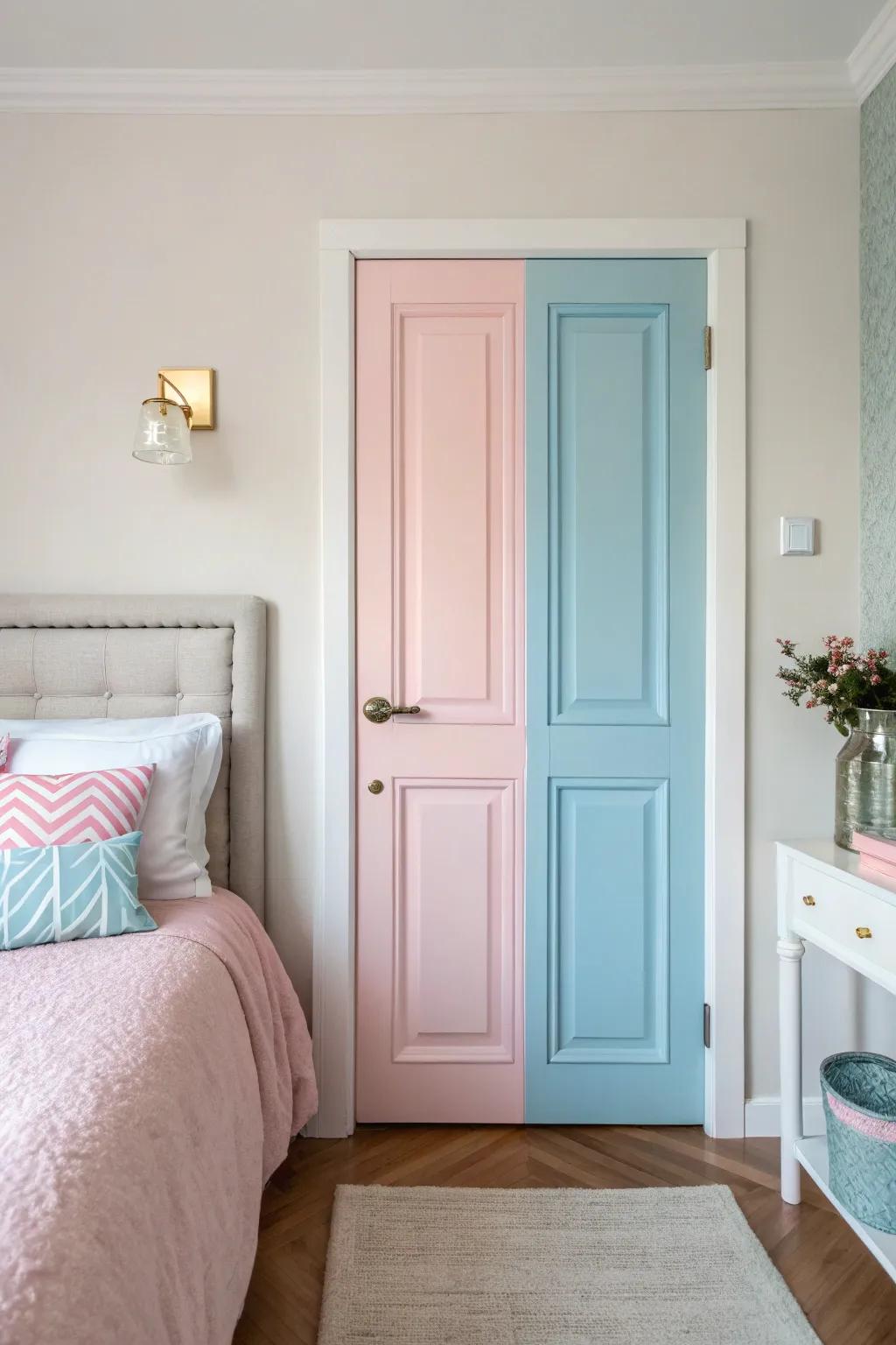 A pastel-colored door that transforms any room into a tranquil haven.