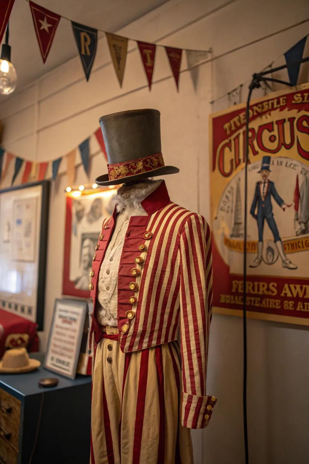 Be the star of the show with a vintage carnival entertainer attire.