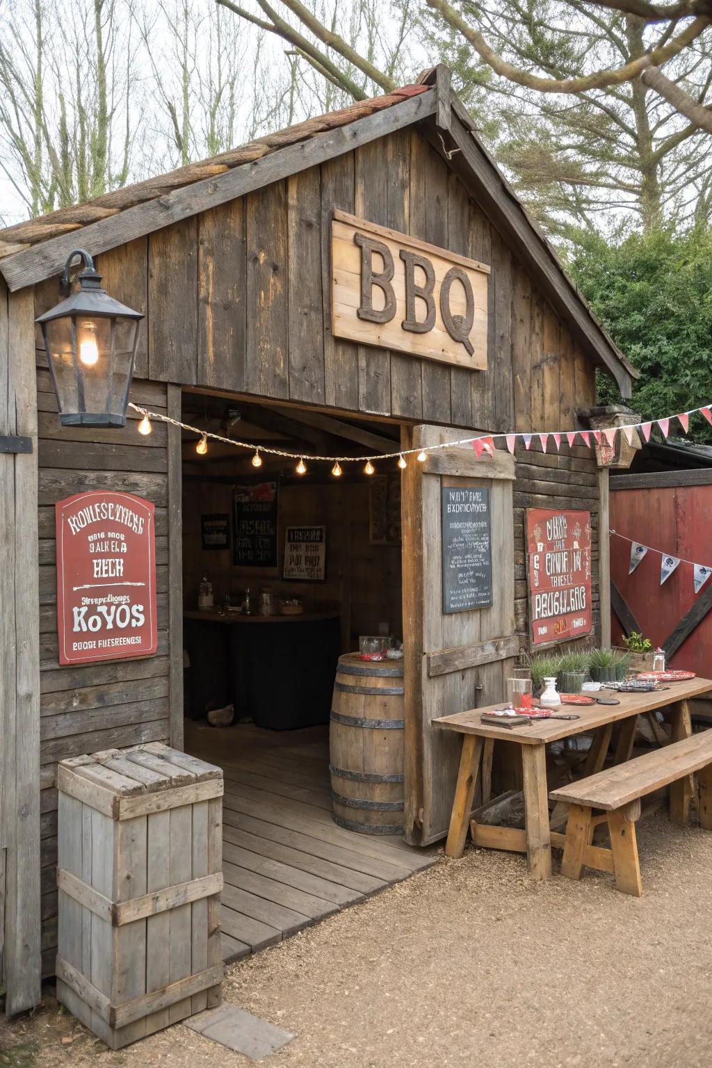 Charming past-time vibes thanks to a retro grilling station.