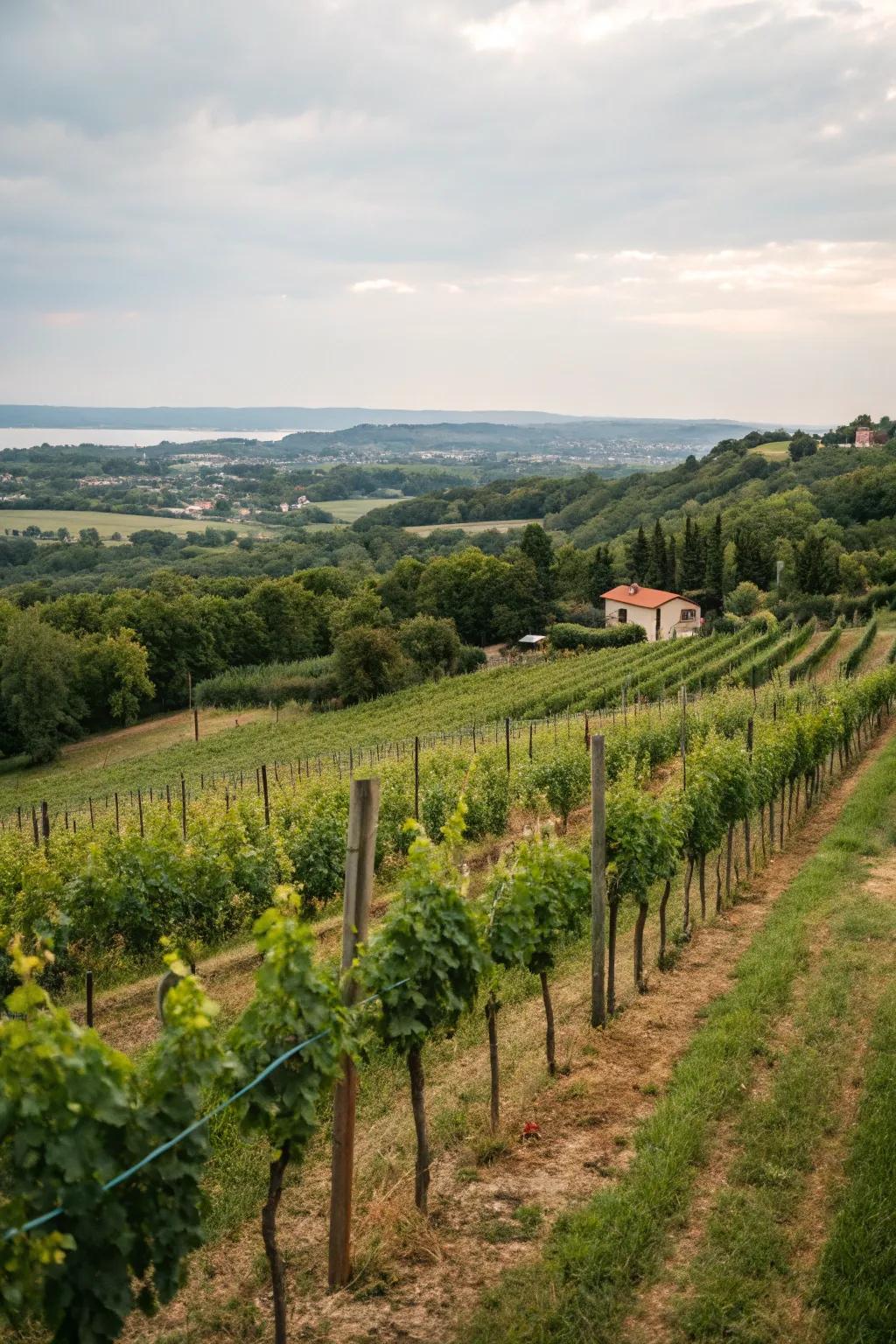 Natural advantages from hillside vineyards.