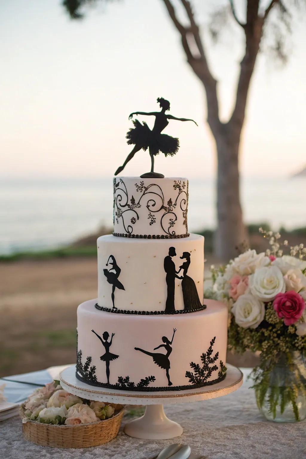 Ballet posture outlines introduce a modern and artistic flair.