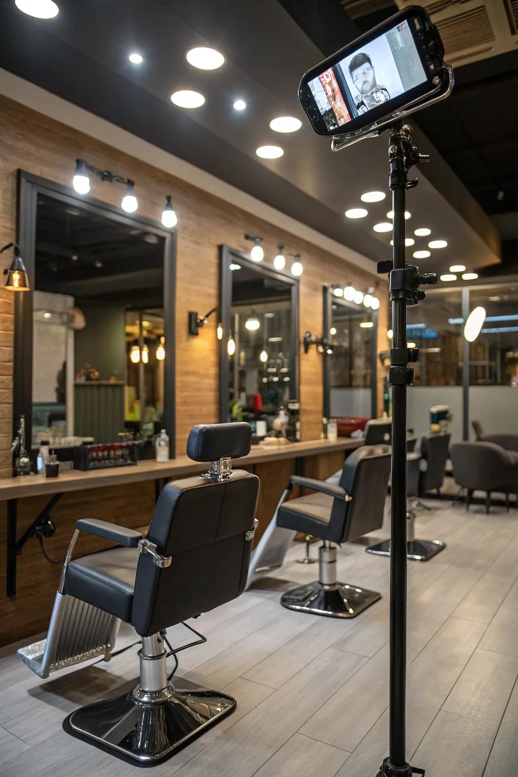 For a dynamic and adaptable barbershop atmosphere, use smart lighting.