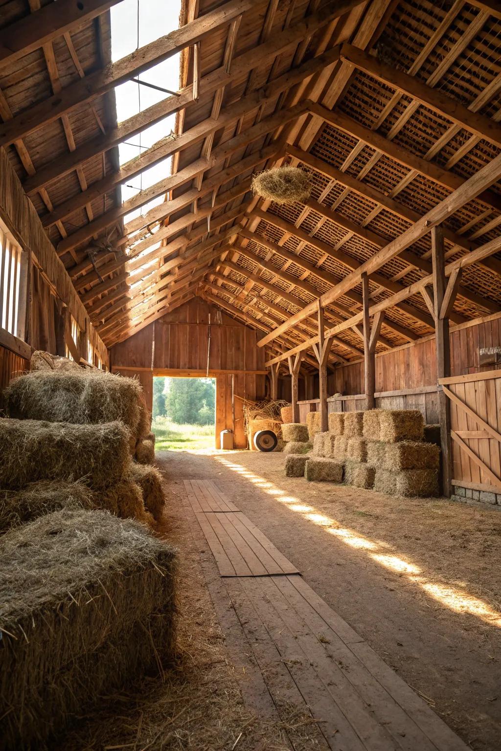 Clay floors ensure natural soaking ability and a rustic sensation.