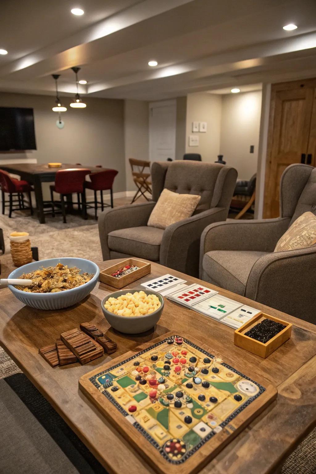 Gather around for classic and card games in a cozy setting.
