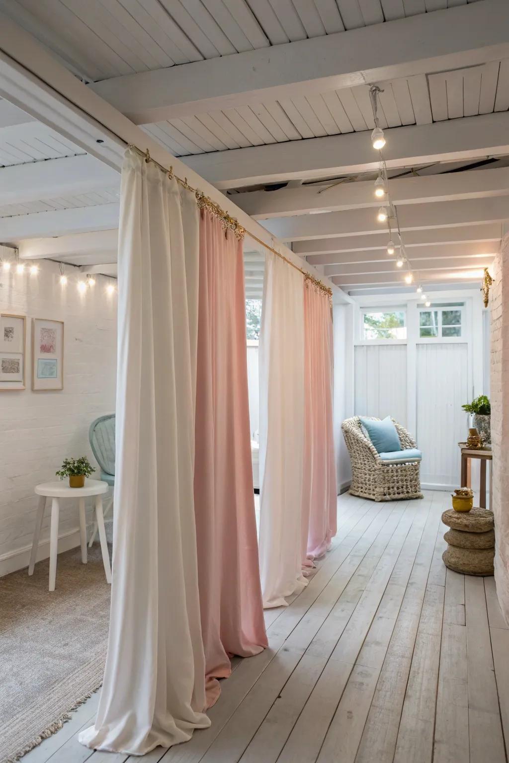 Linen curtains add natural elegance and breathability.