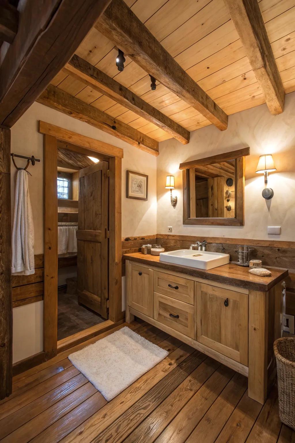 Country-style elements fashion an inviting, snug area.