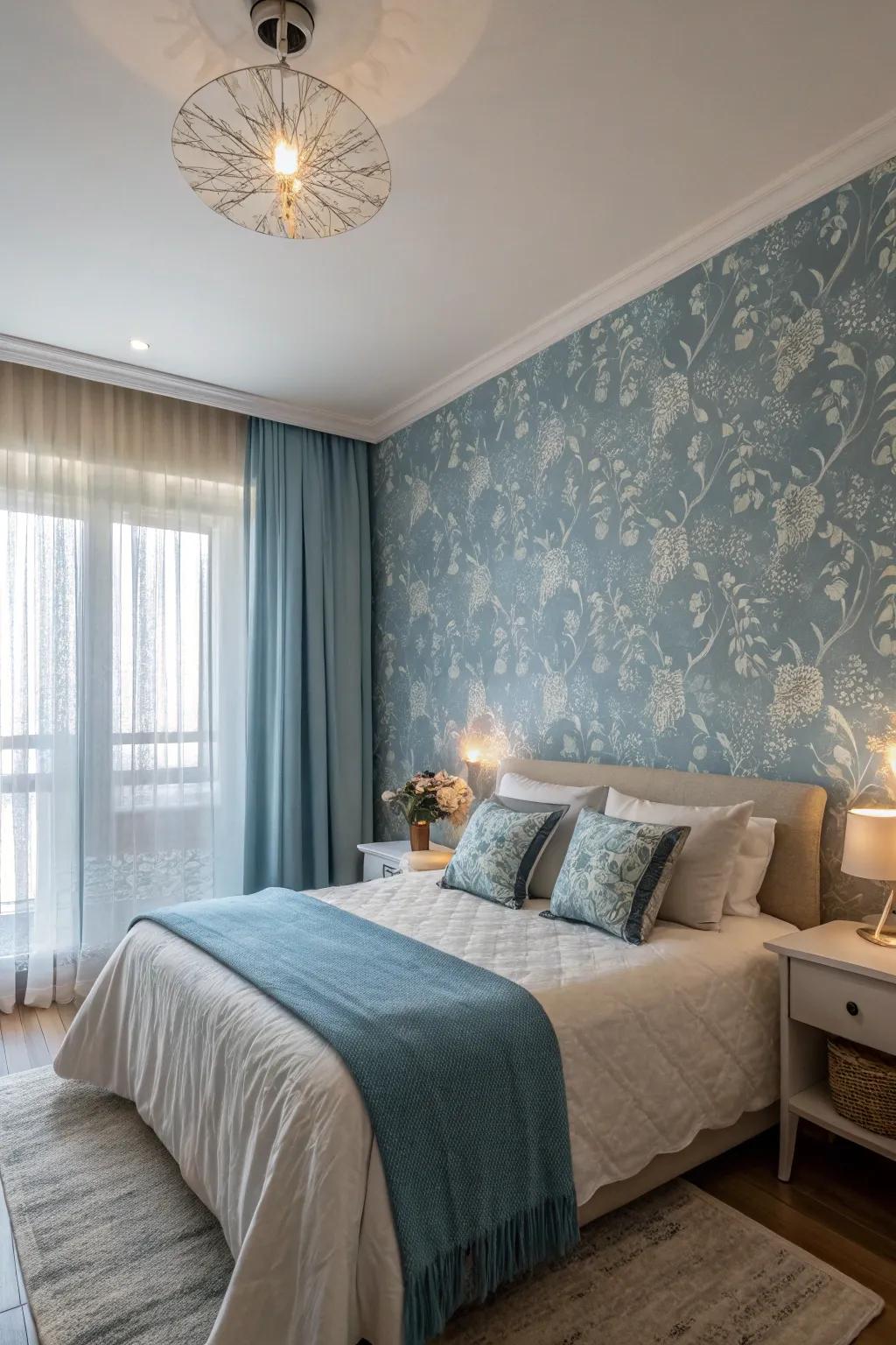 Blue hues encourage peace and calmness.