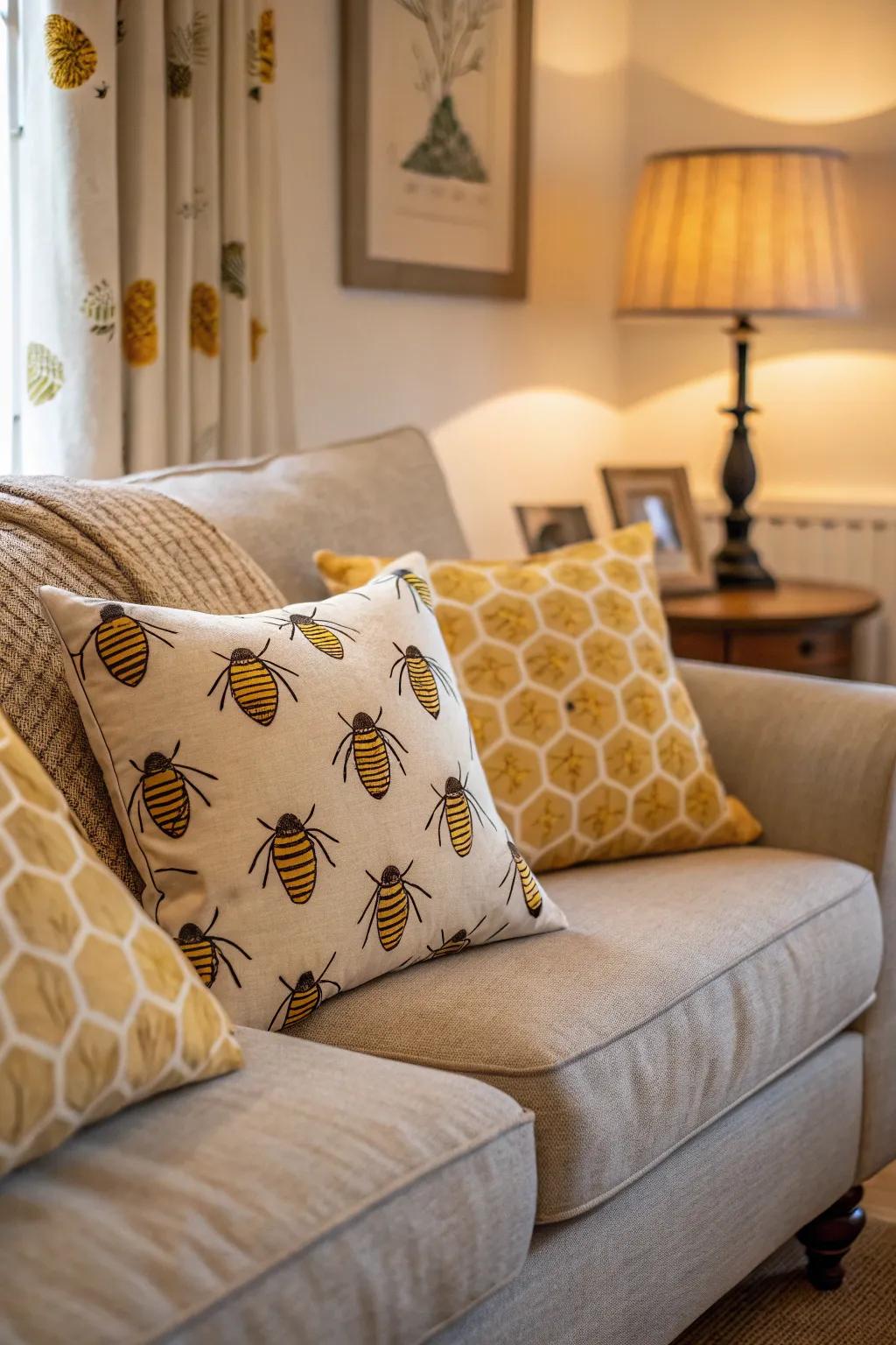 Textile honeycomb bolsters impart a snug accent to your living space.