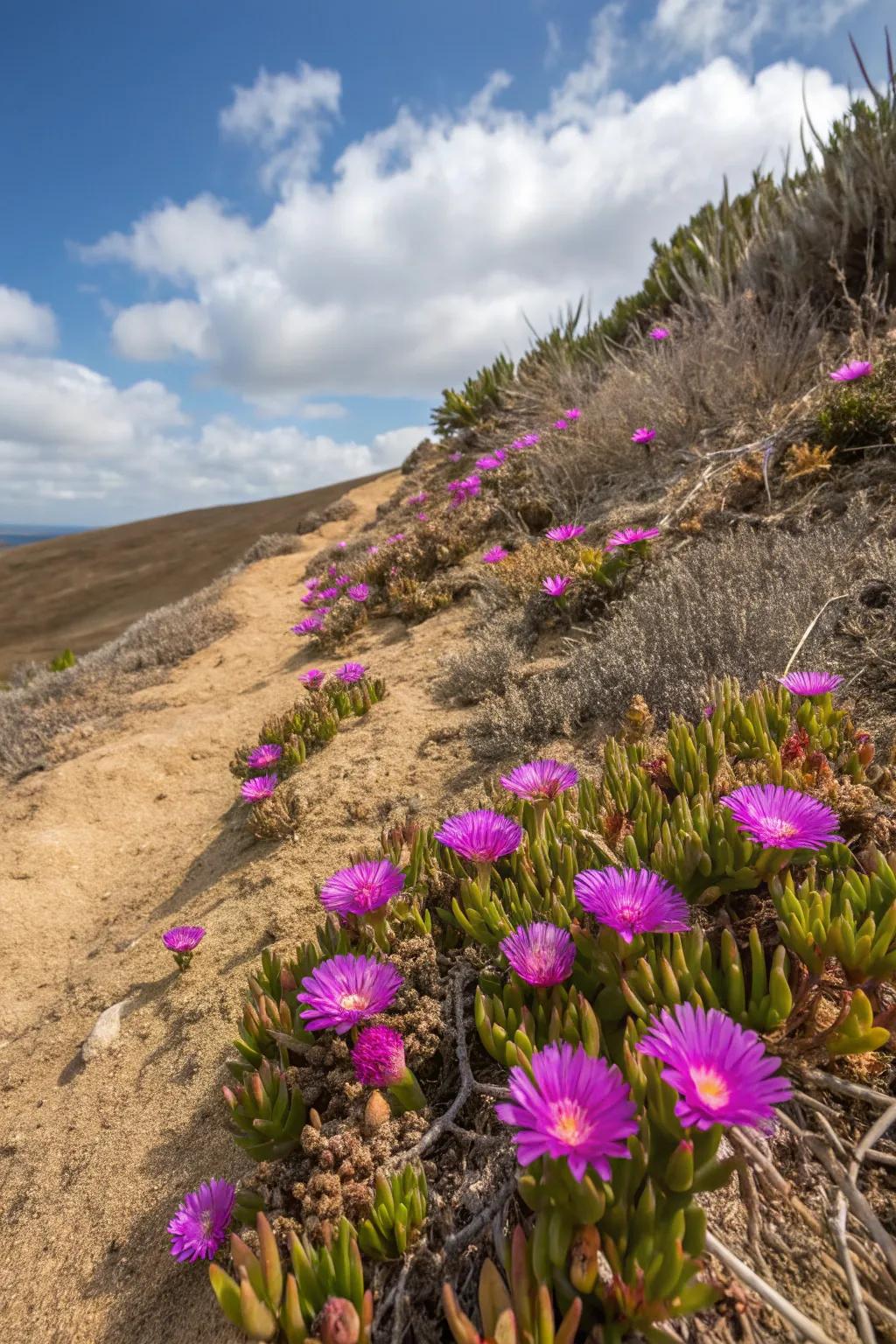 Rosy Dewflower blossoms vibrantly in arid conditions, introducing lively color.