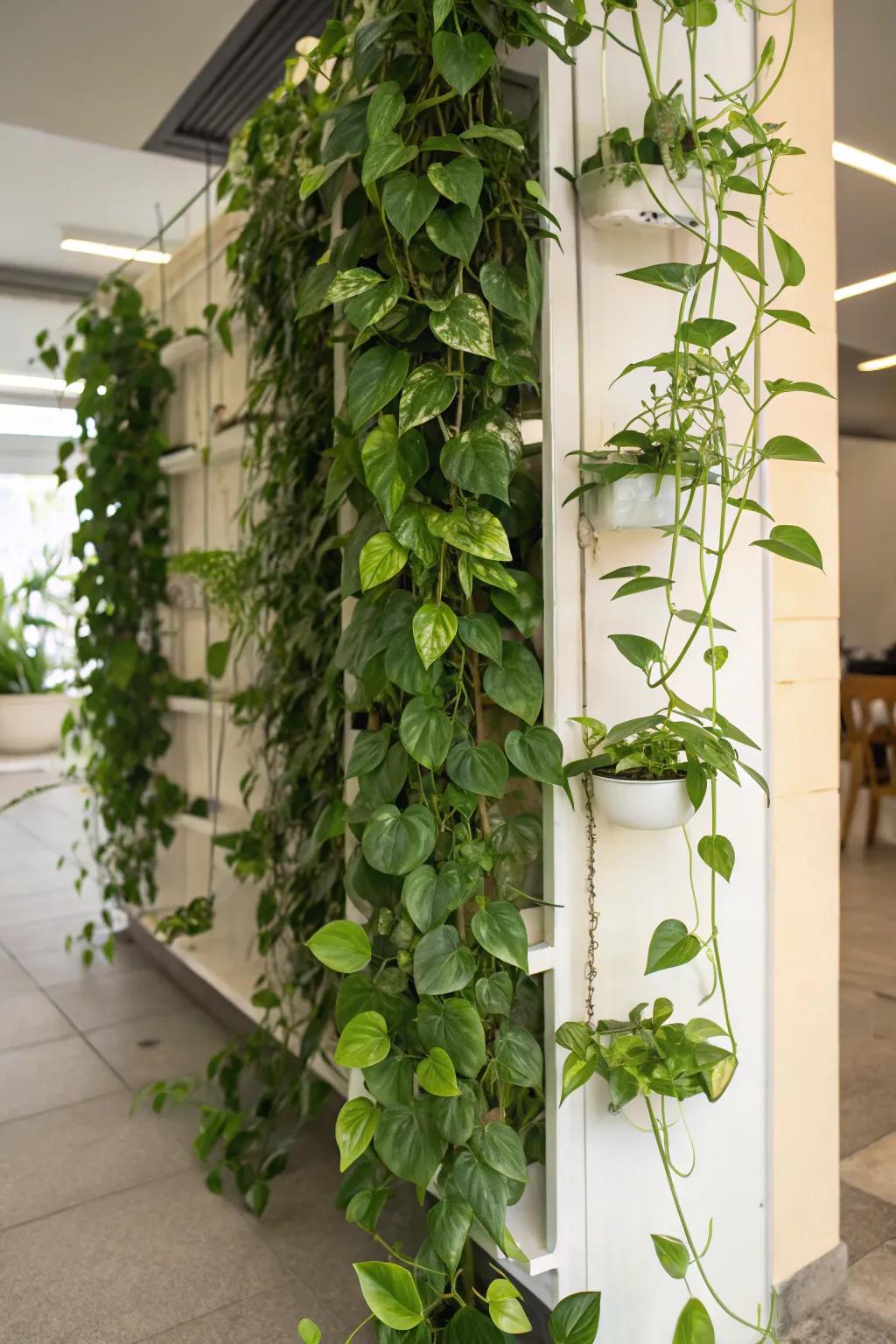 Make a statement with a floating plant wall.