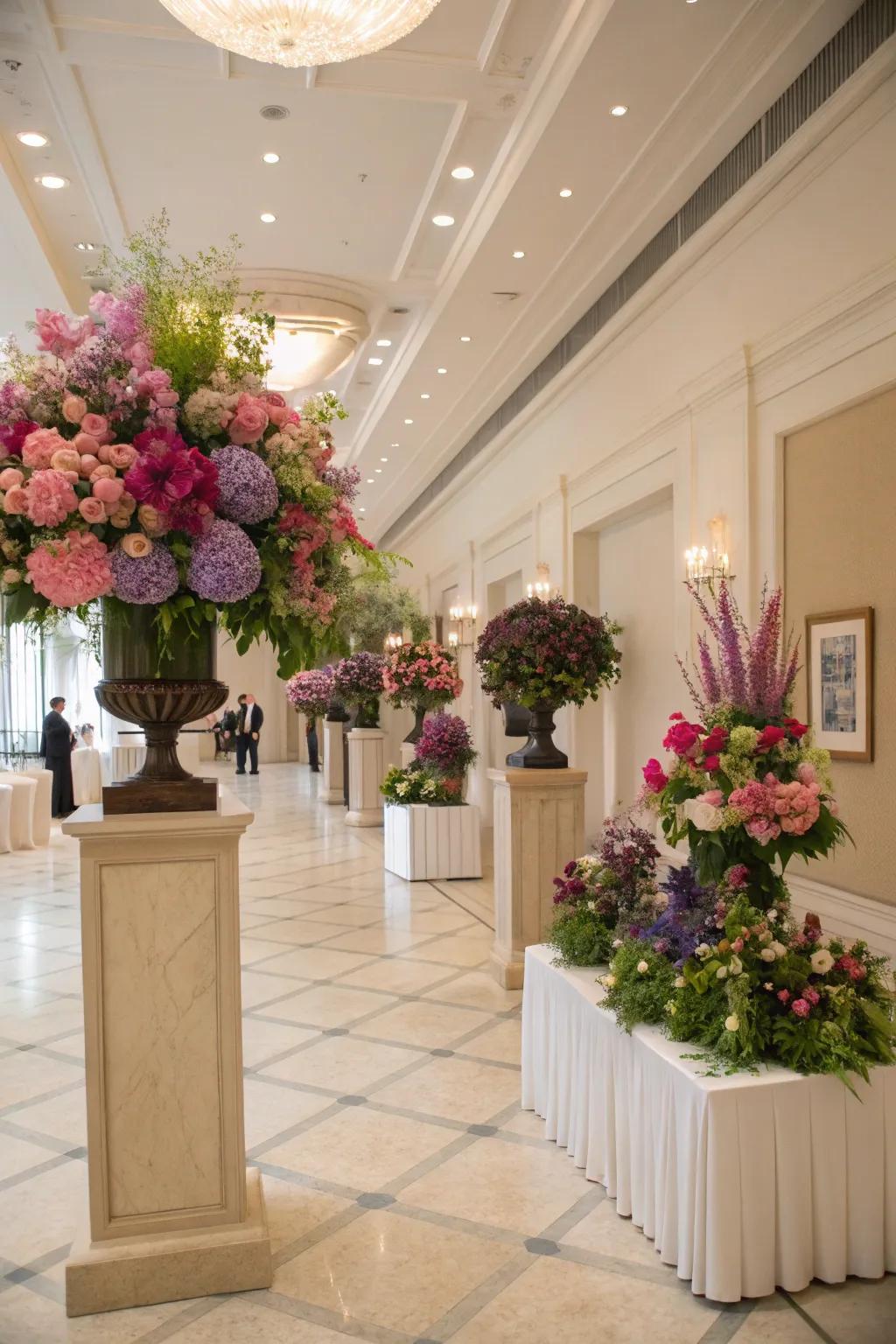 Floral arrangements introduce natural beauty and refinement to the birthday venue.