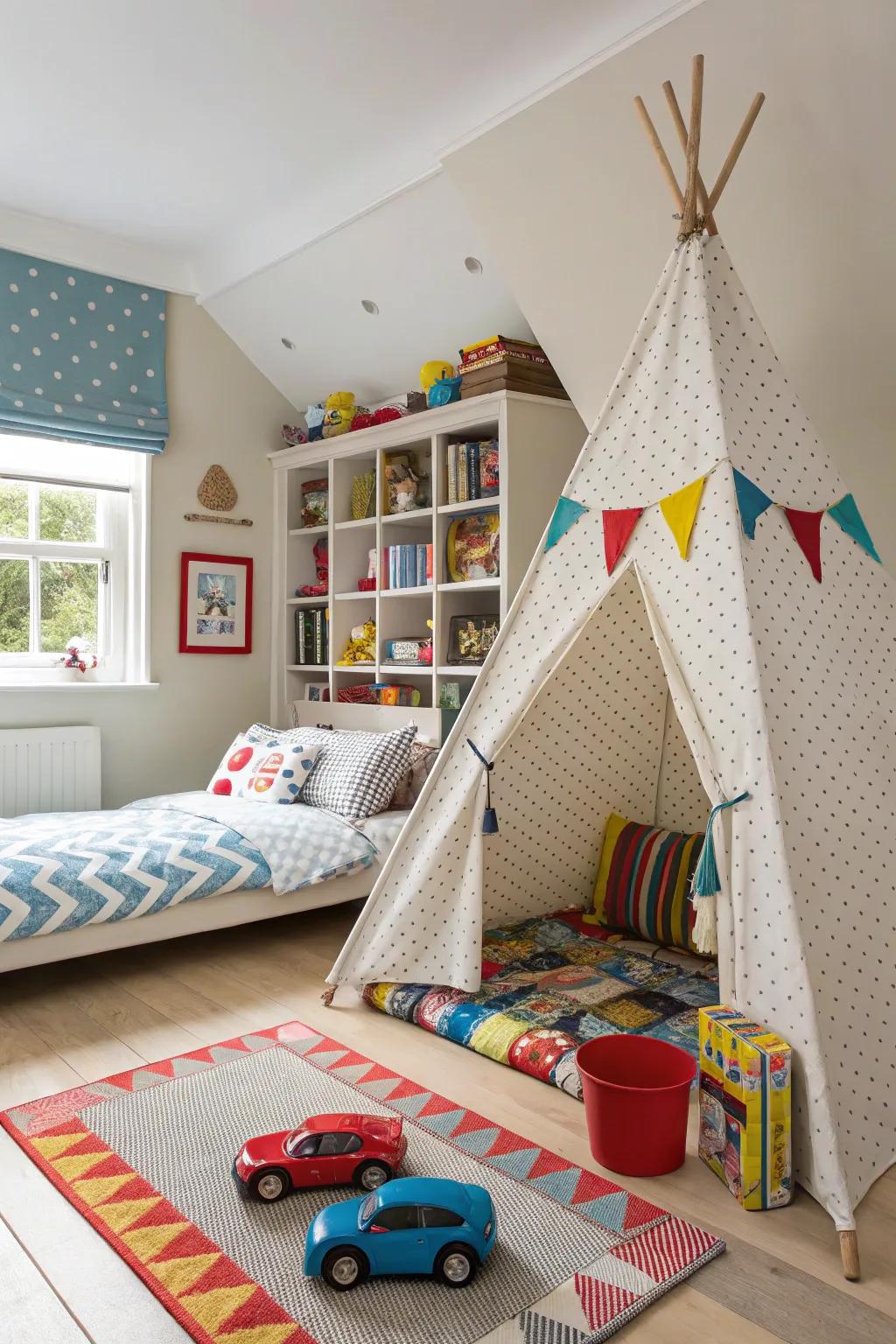 Playful elements inspire creativity and fun in a boys bedroom.