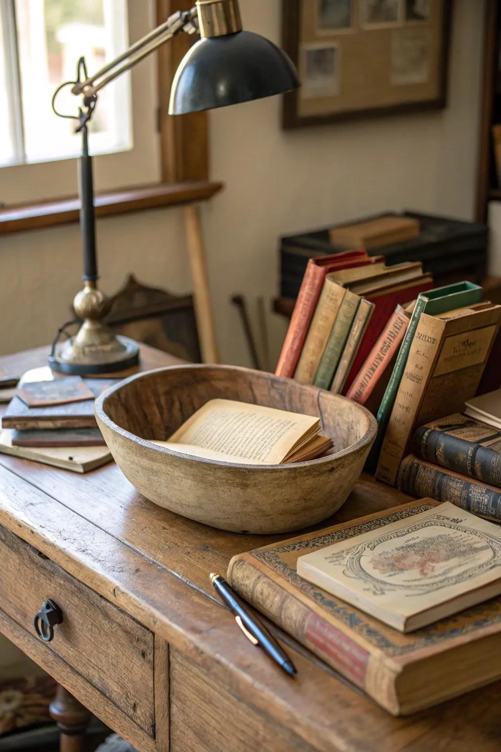 Literary sophistication with vintage books