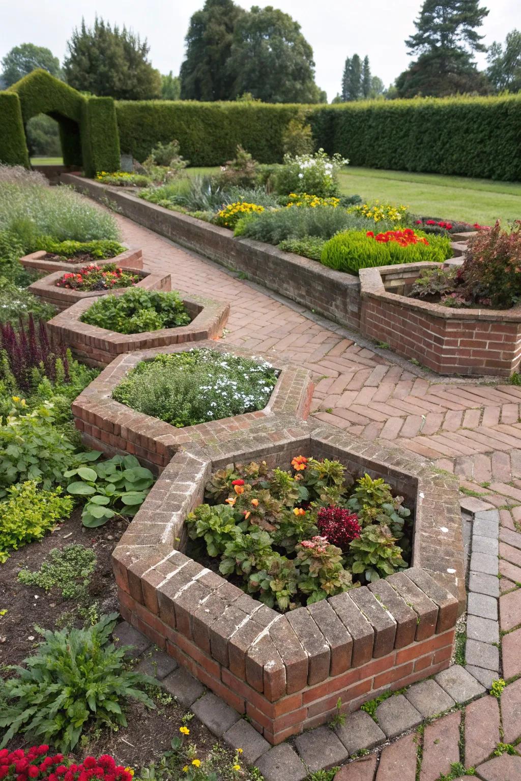 Geometric designs present a contemporary approach to traditional gardens.