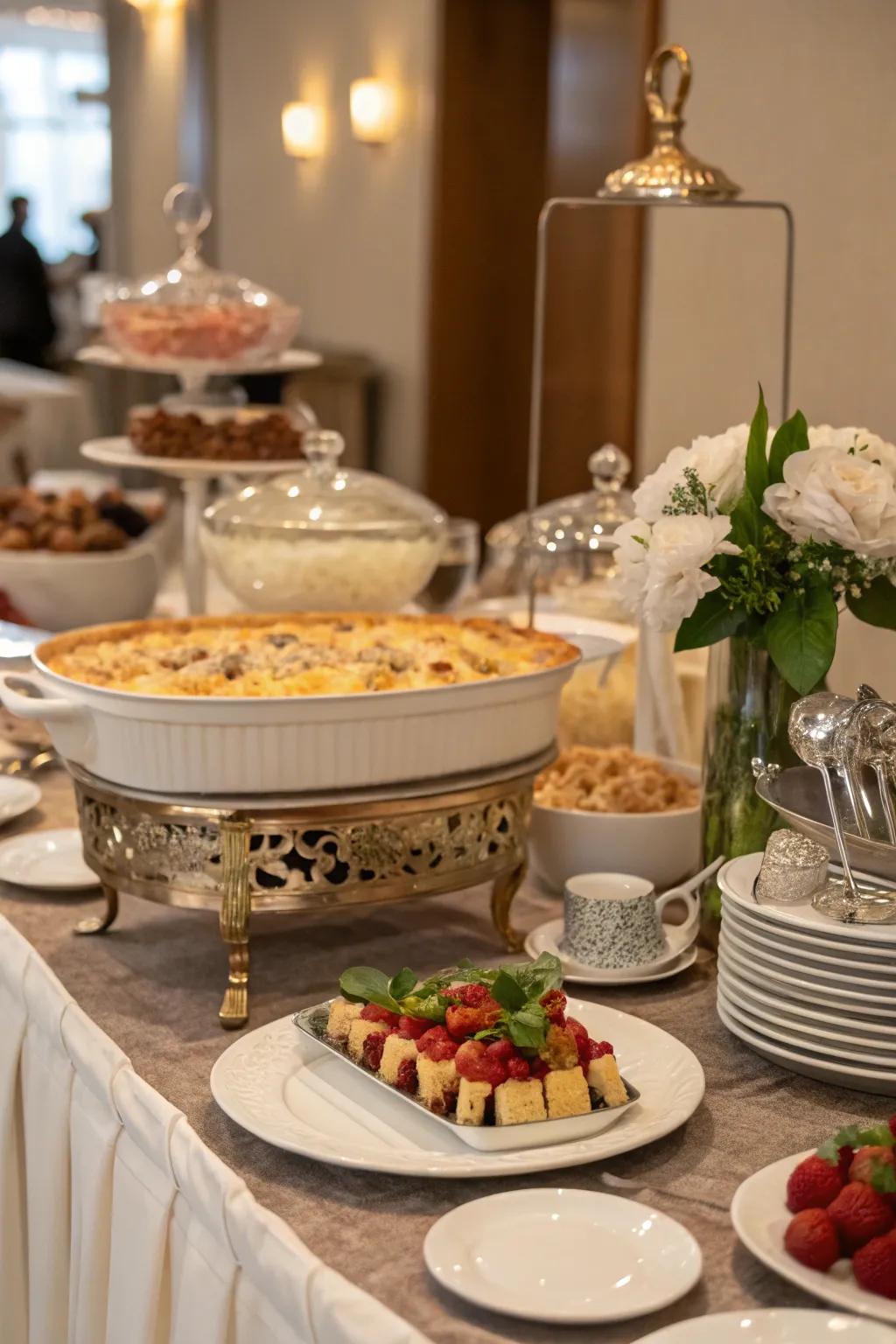 A signature dish makes a memorable centerpiece for your display.