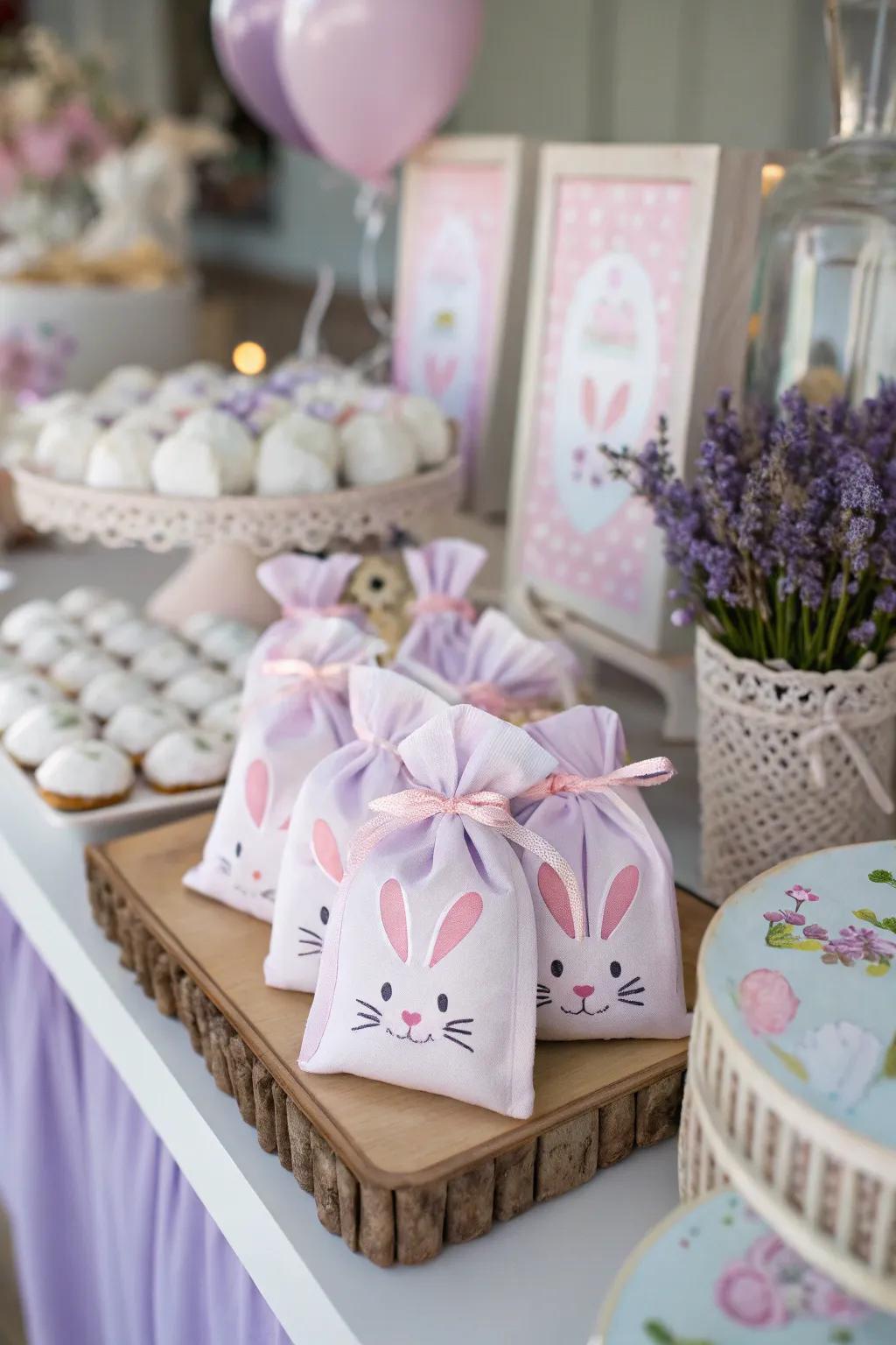 Lovable rabbit-inspired celebration gifts to thank guests.