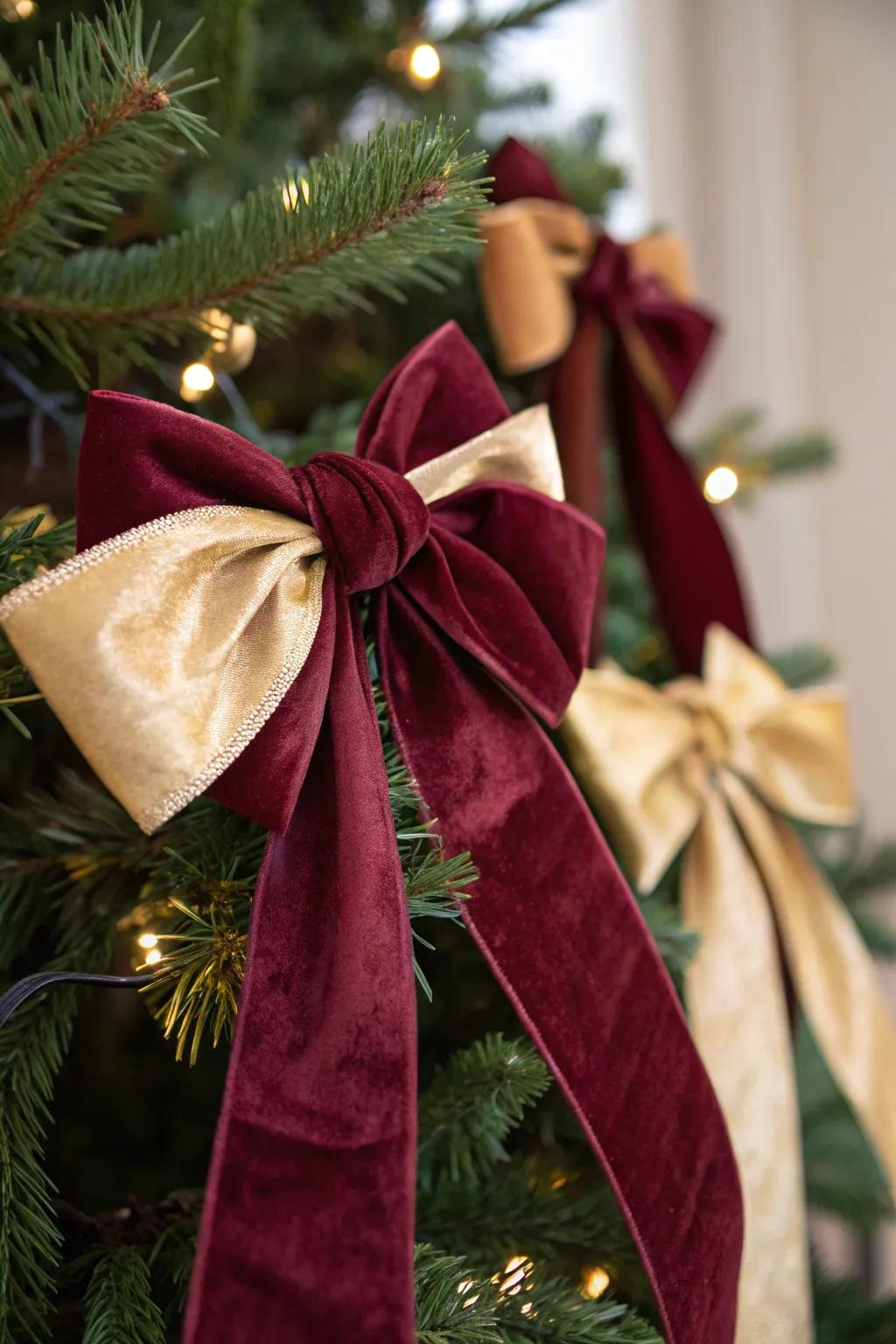 Velvet touches impart a luxurious impression to the tree.