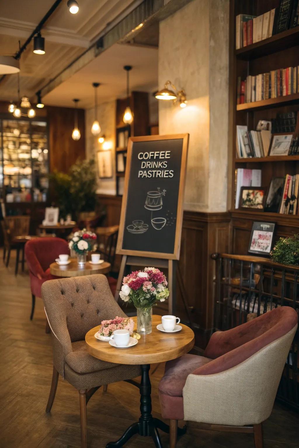 An attractive blackboard menu encouraging exploration.