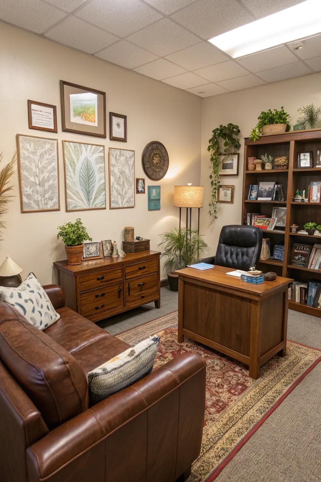 Individual accents can help the area feel inviting.